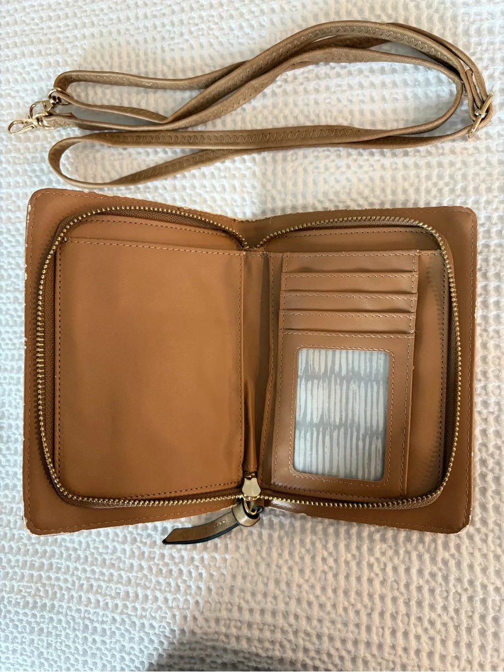 Tan Faux Leather Clutch